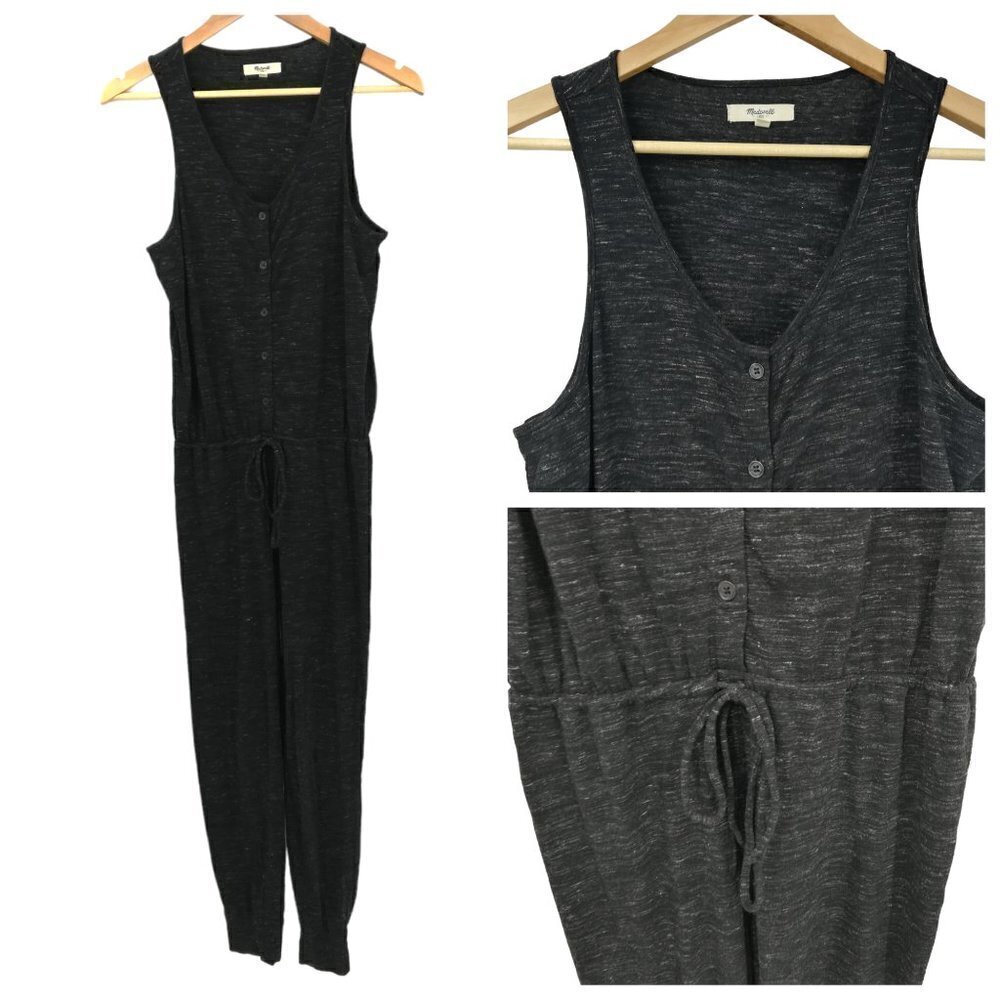 Madewell One Piece Jumpsuit Heathered Gray Jogger Size XS Romper Sleeveless